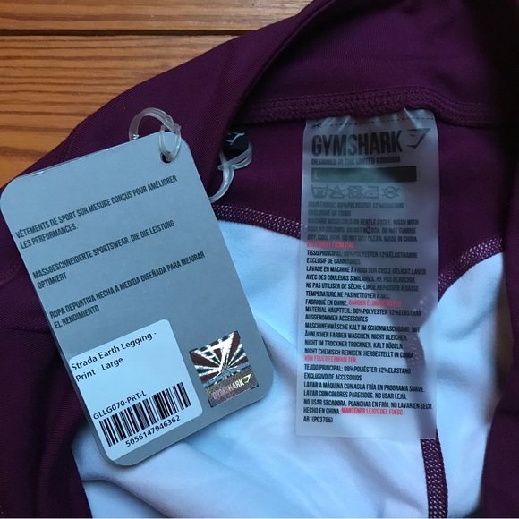 Gymshark Strada Earth Purple Teal Marbled 7/8 Leggings, NWT, L - Picture 9 of 15